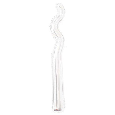 White Kurly Wave Zig Zag Balloon - 17" Foil