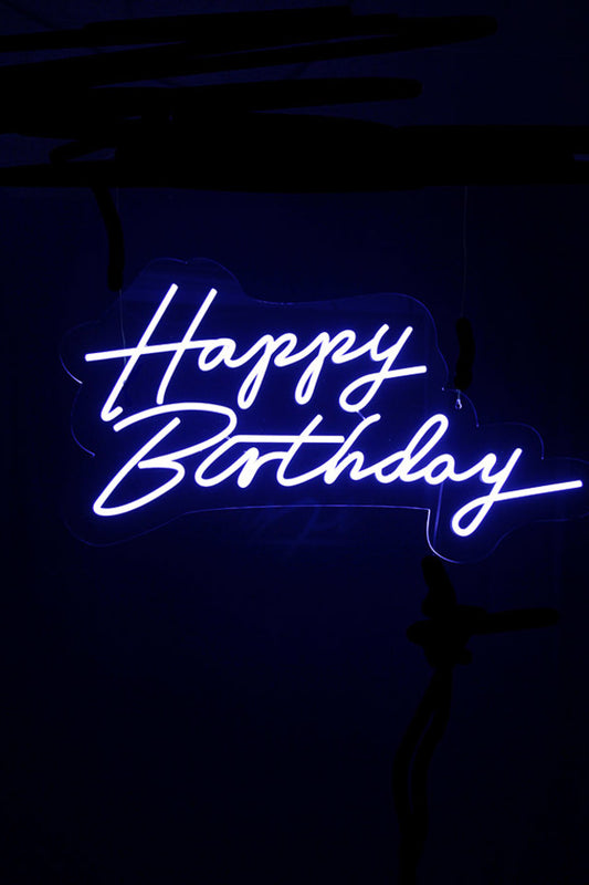 White Neon LED 'Happy Birthday' Sign - 90 x 46.2cm