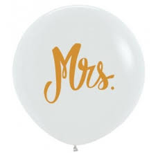 Fashion 005 White Mrs. Balloons – 24″ Latex (3ct)