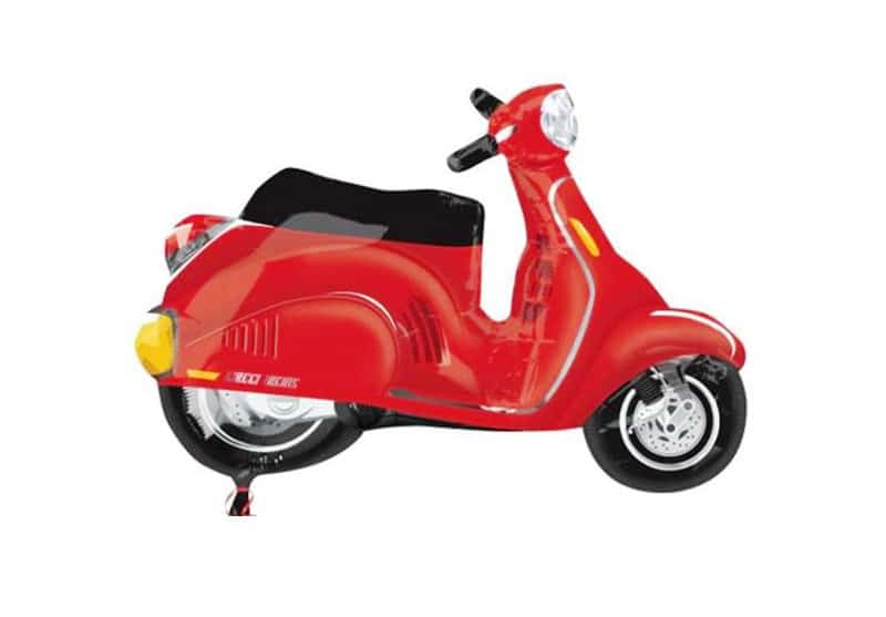 Red Motor Scooter Supershape Balloon - Foil