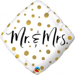 Gold Dots Mr. & Mrs. Balloons - 18"Foil