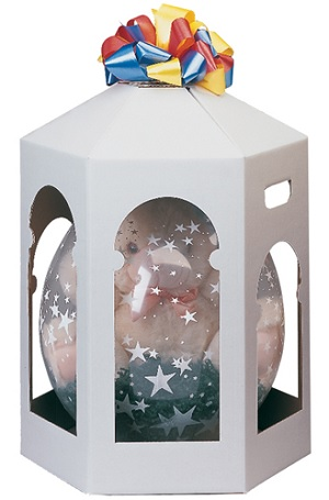 White Pagoda Box for Stuffing Balloons - 2 pack