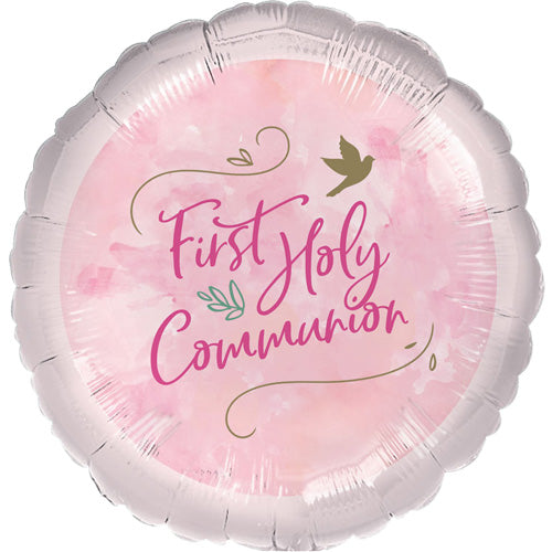 Pink First Holy Communion Balloon - 18" Foil