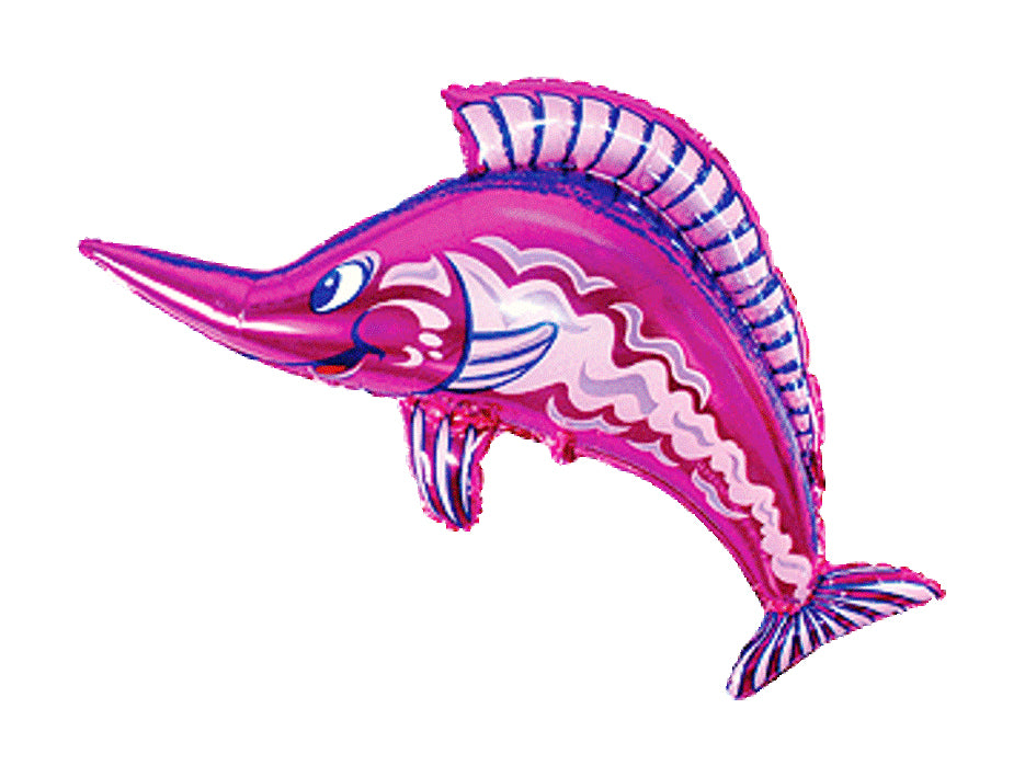 Pink Swordfish Supershape Balloon - Foil