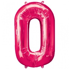 Pink Number 0 Balloon - 34" Foil