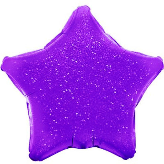 Purple Holographic Star Balloon - 19" Foil