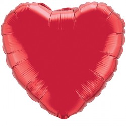 Ruby Red Heart Mini Shape Air-Filled Balloon – 9″ Foil
