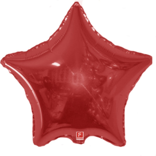 Red Metallic Star Jumbo Balloon - 32" Foil