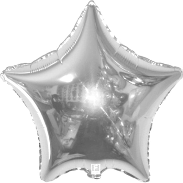Silver Metallic Star Jumbo Balloon - 32" Foil