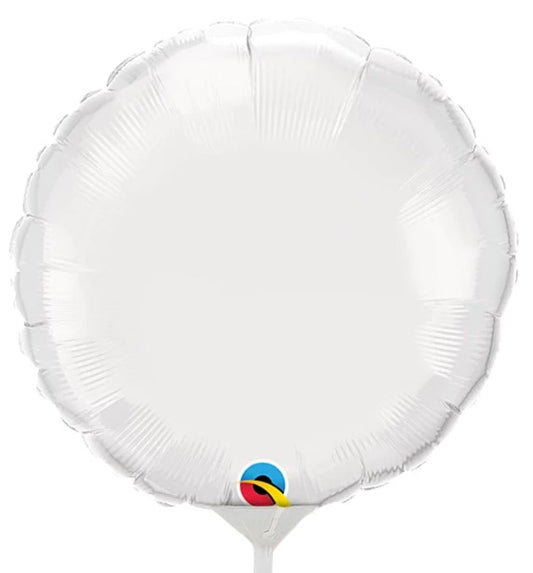 White Round Mini Shape Balloon – 9″ Foil
