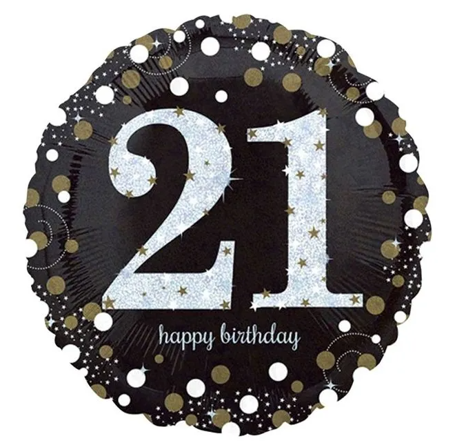 Age 21 Birthday Sparkling Celebration Balloon - 18" Foil