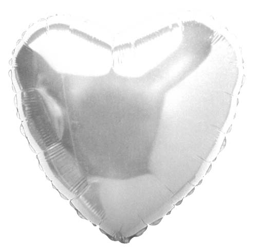 Silver Metallic Heart Balloon - 32" Foil