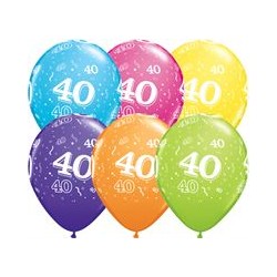 Age 40 Tropical Balloons - 11" Latex (6ct)