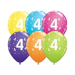 Age 4 Tropical Balloons - 11" Latex (6ct)