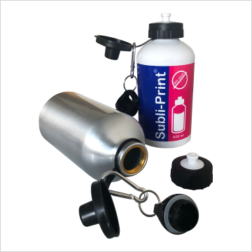 Silver Aluminium Bottle With Straw - 600ml