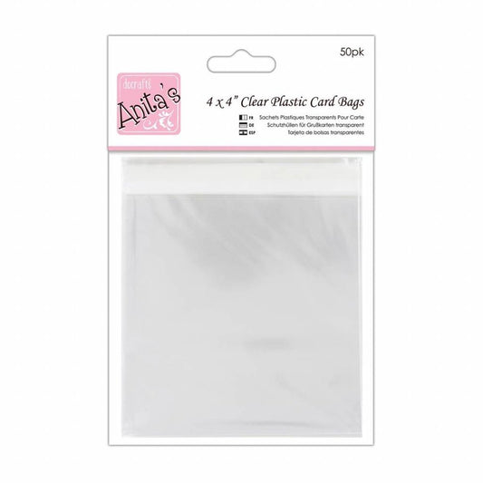 Clear Plastic Card Bags 4x4 Inch - 1PKG/50