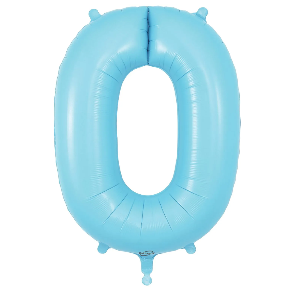 Matt Blue Number 0 Balloon - 34" Foil