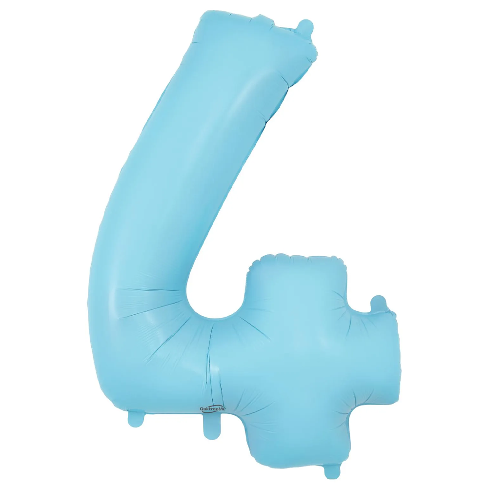 Matt Blue Number 4 Balloon - 34" Foil