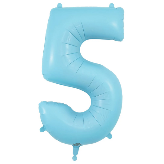 Matt Blue Number 5 Balloon - 34" Foil