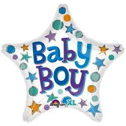 Baby Boy Star Balloon - 18" Foil