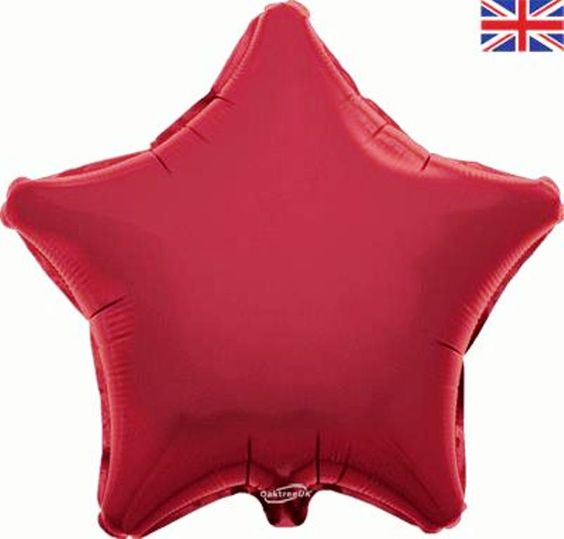 Burgundy Star Balloon - 19" Foil