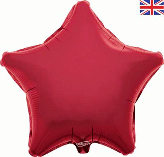Burgundy Star Balloon - 19" Foil