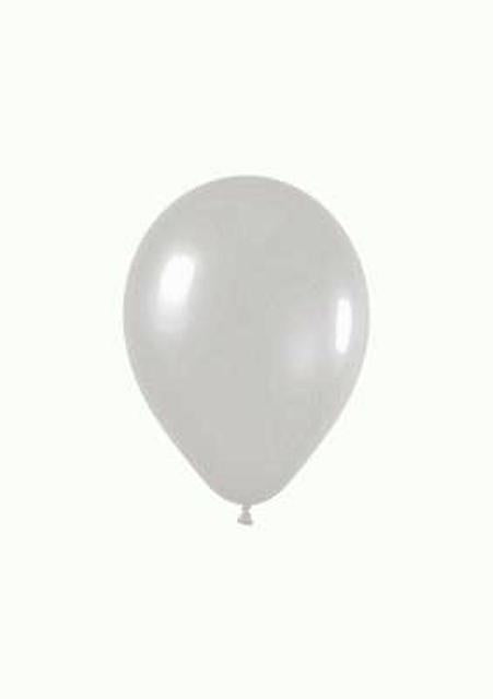 Satin 481 Silver Balloons - 5" Latex (100ct)
