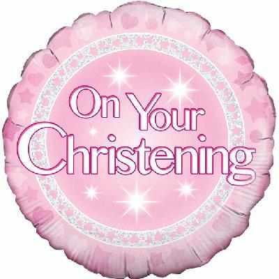 On Your Christening Girl Balloon - 18" Foil