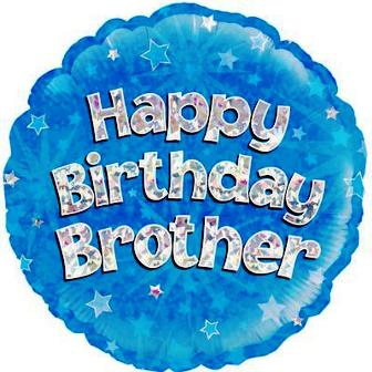 Holographic Happy Birthday Brother Balloon - 18" Foil