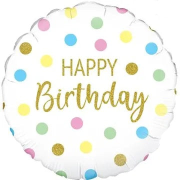 Pastel Dots Happy Birthday - 18" Foil