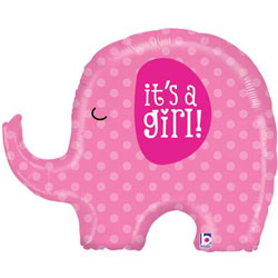 It's A Girl Elephant Supershape Balloon - Foil