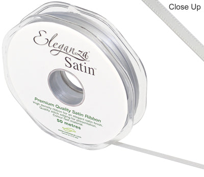 Silver No. 24 Double Faced Satin - (3mm x 50m)