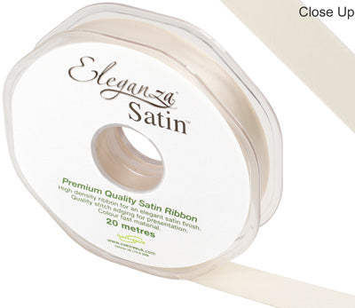 Cream No.62 Double Faced Satin - (15mm x 20m)