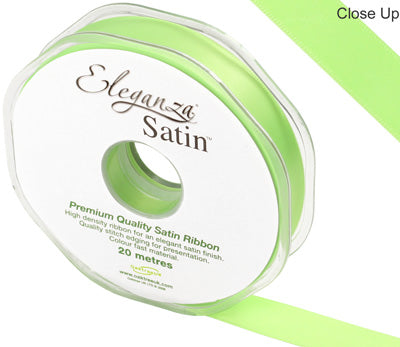 Lime Green No.14 Double Faced Satin - (15mm x 20m)