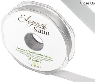 Silver No.24 Double Faced Satin - (15mm x 20m)