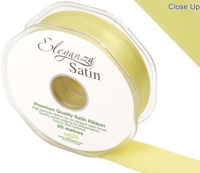 Pale Yellow No.10 Double Faced Satin - (25mm x 20m)