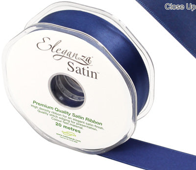 Midnight Blue No.19 Double Faced Satin - (25mm x 20m)