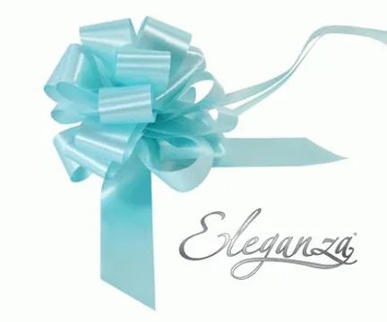 Light Blue Poly Pullbows - 30mm (30ct)