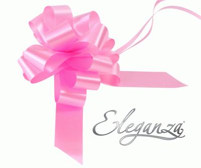 Classic Pink Poly Pullbows - 30mm (30ct)
