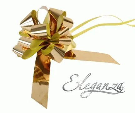Metallic Gold Poly Pullbows - 30mm (30ct)
