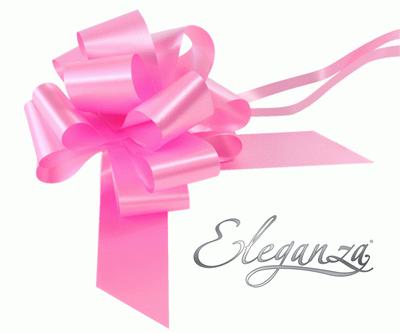 Classic Pink Poly Pullbows No 07- 50mm (20ct)