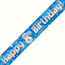 Blue 8th Birthday Banner - (6ct)