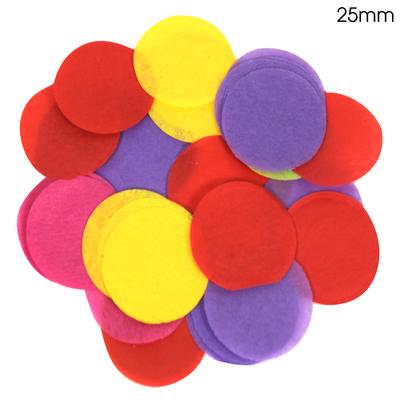 Mixed colours Round Tissue Paper Confetti - (25mm) (100g)