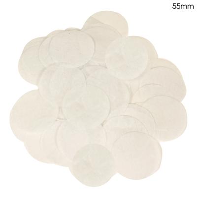 White Round Tissue Paper Confetti Flame Retardant - (55mm) (100g)