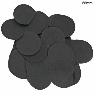 Black Round Tissue Paper Confetti Flame Retardant - (55mm) (100g)