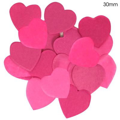 Fuchsia Heart Tissue Paper Flame Retardant Confetti - (30mm x 100g)