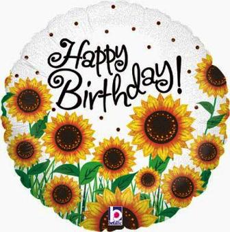 Sunny Sunflower Happy Birthday Balloon - 18" Foil