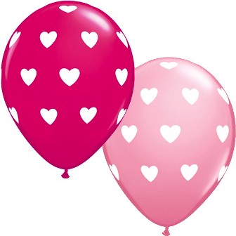 Pink & Wild Berry Big Hearts Balloons - 11" Latex (25ct)