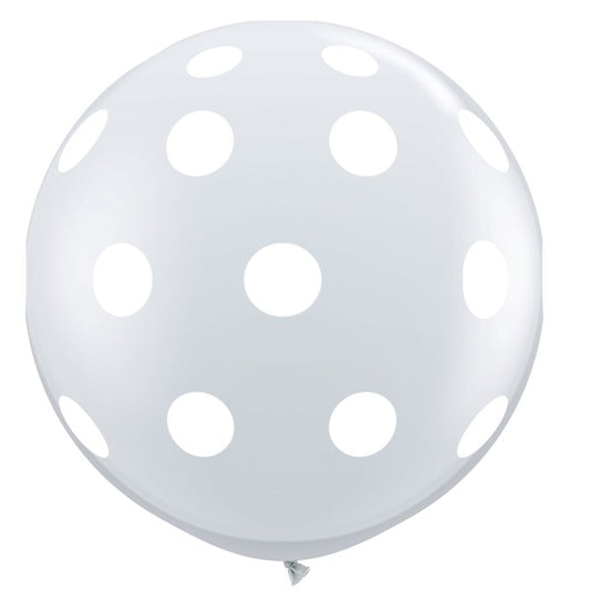Diamond Clear Big Polka Dots-a-round Balloons -36" Latex (2ct)