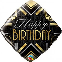 Birthday Art Deco Balloon - 18" Foil